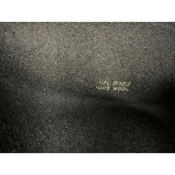 Black Felt Fedora Hat With Brown Band 100 Percent Wool - Picture 9 of 16